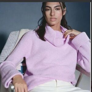 Anthropologie- Pilcro | Pink Cowelneck Oversized Sweater Size Small